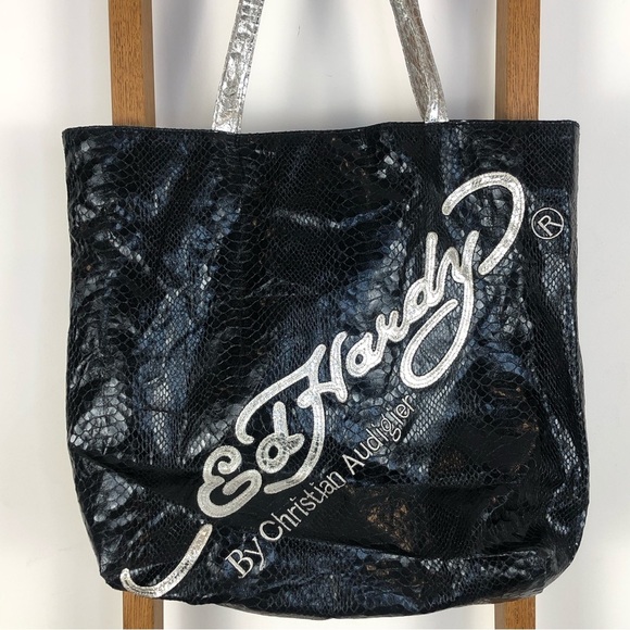 Vintage Ed Hardy Black Skull Y2K Tote Bag - Picture 4 of 8